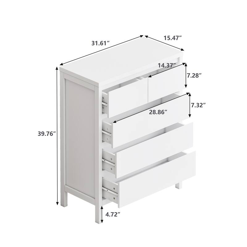31.61"4Tier 5Drawer MDF Storage Bed Bath & Beyond 40192084